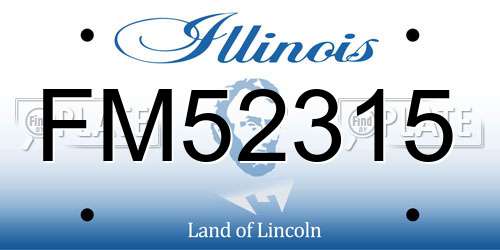 FM52315 Illinois License Plate