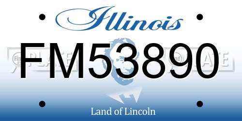 FM53890 Illinois License Plate