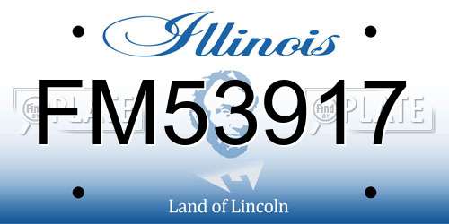 FM53917 Illinois License Plate