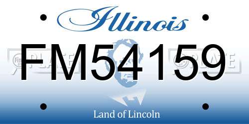 FM54159 Illinois License Plate