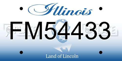 FM54433 Illinois License Plate