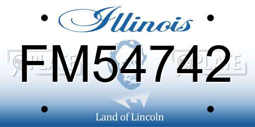 FM54742 Illinois License Plate