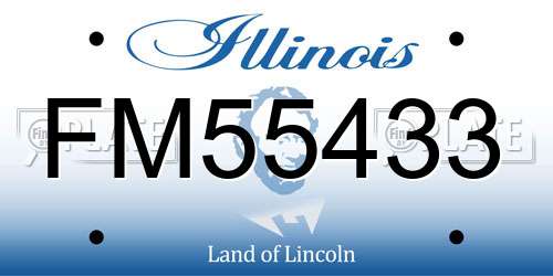 FM55433 Illinois License Plate