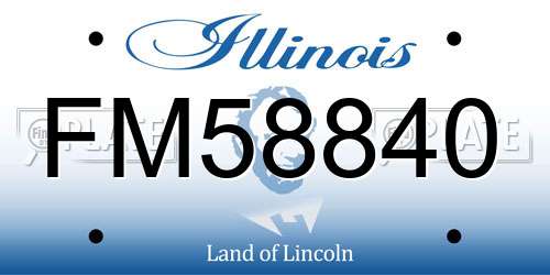 FM58840 Illinois License Plate