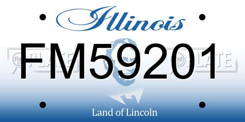 FM59201 Illinois License Plate
