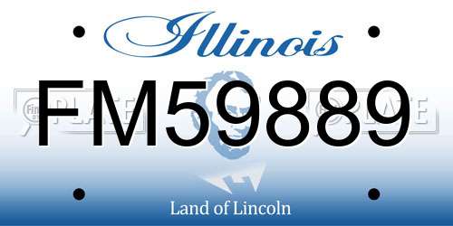 FM59889 Illinois License Plate