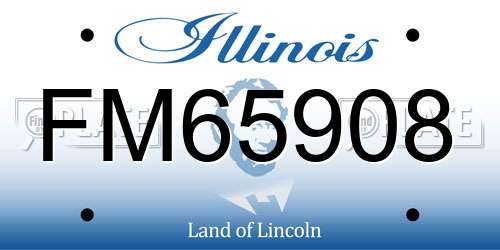 FM65908 Illinois License Plate