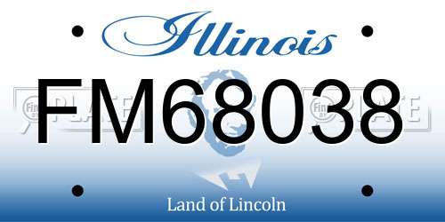 FM68038 Illinois License Plate