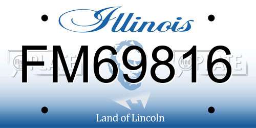 FM69816 Illinois License Plate