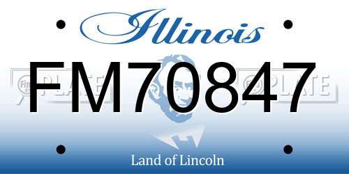 FM70847 Illinois License Plate