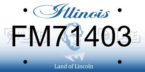 FM71403 Illinois License Plate