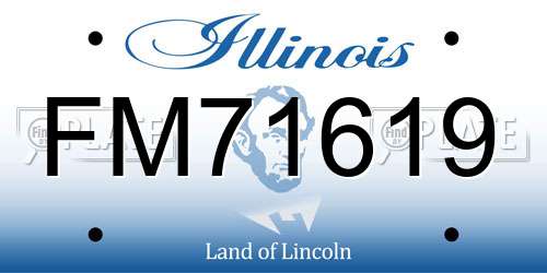 FM71619 Illinois License Plate