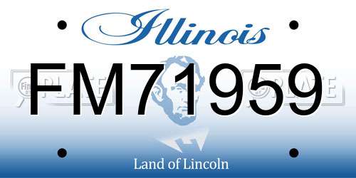 FM71959 Illinois License Plate