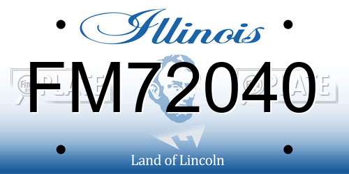 FM72040 Illinois License Plate