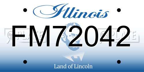 FM72042 Illinois License Plate