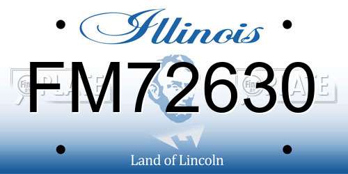FM72630 Illinois License Plate