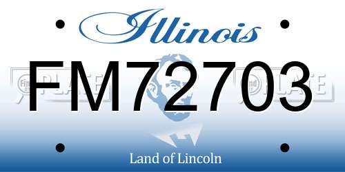 FM72703 Illinois License Plate