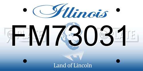 FM73031 Illinois License Plate