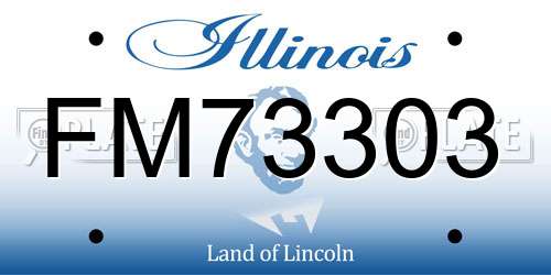 FM73303 Illinois License Plate