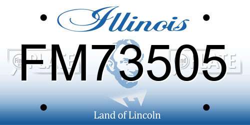 FM73505 Illinois License Plate