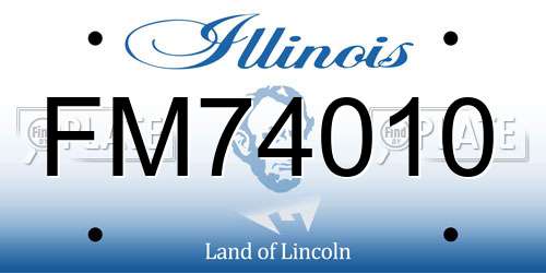 FM74010 Illinois License Plate