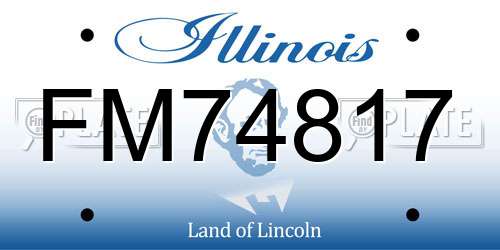 FM74817 Illinois License Plate