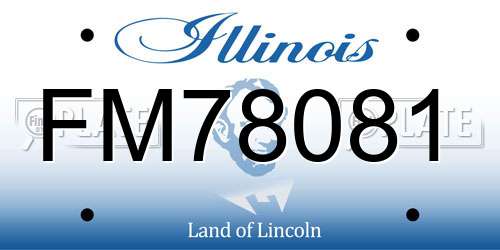FM78081 Illinois License Plate