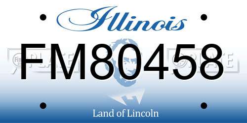 FM80458 Illinois License Plate