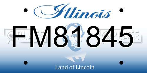 FM81845 Illinois License Plate