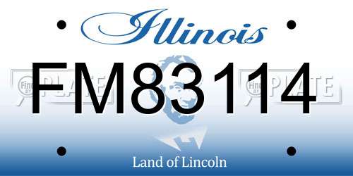 FM83114 Illinois License Plate