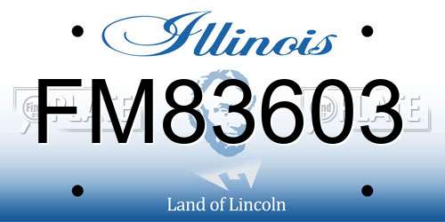 FM83603 Illinois License Plate