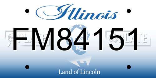 FM84151 Illinois License Plate