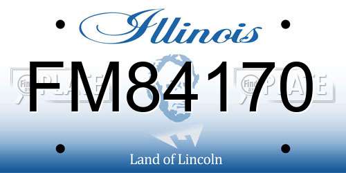 FM84170 Illinois License Plate