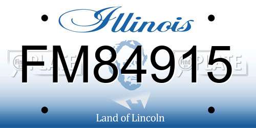 FM84915 Illinois License Plate