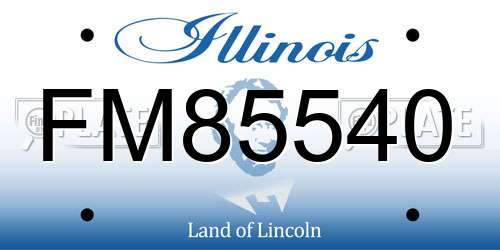 FM85540 Illinois License Plate