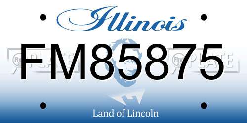 FM85875 Illinois License Plate