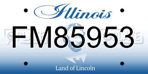 FM85953 Illinois License Plate