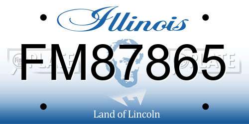 FM87865 Illinois License Plate