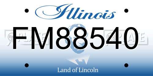 FM88540 Illinois License Plate