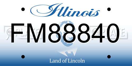 FM88840 Illinois License Plate