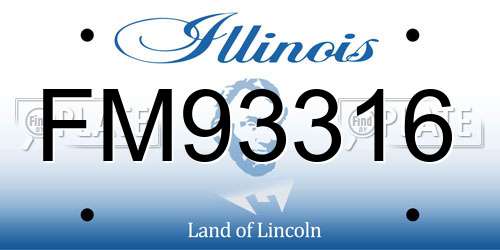 FM93316 Illinois License Plate