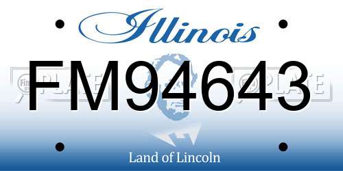 FM94643 Illinois License Plate