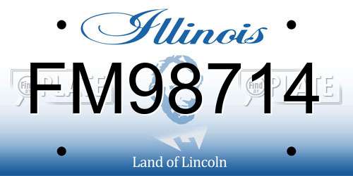 FM98714 Illinois License Plate