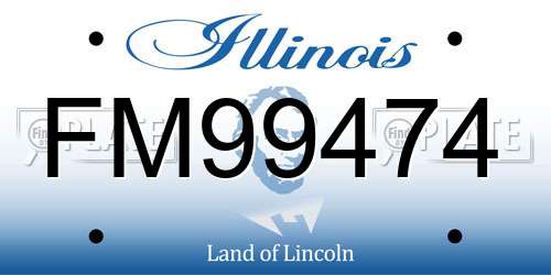 FM99474 Illinois License Plate