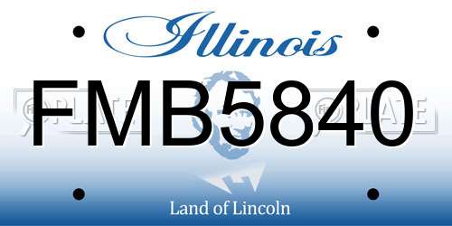 FMB5840 Illinois License Plate