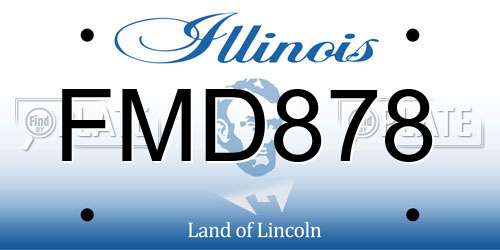 FMD878 Illinois License Plate