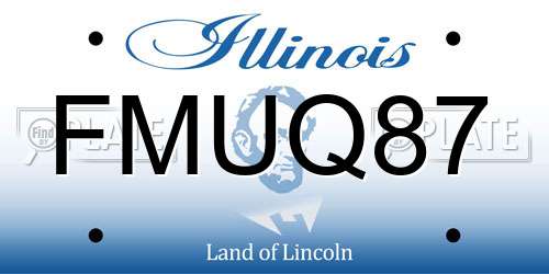 FMUQ87 Illinois License Plate