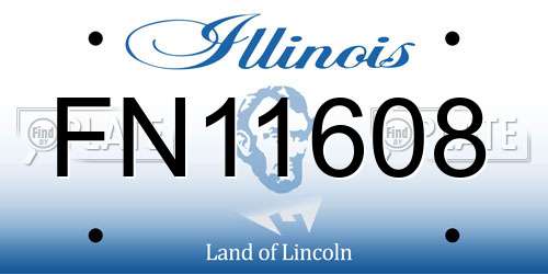 FN11608 Illinois License Plate