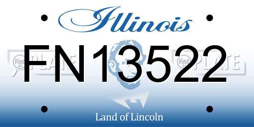 FN13522 Illinois License Plate