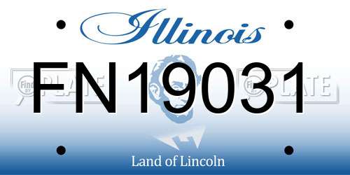 FN19031 Illinois License Plate